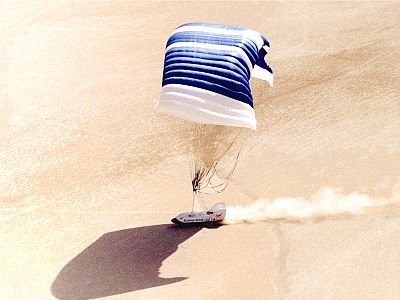 CRV Landing on Lakebed - Image Courtesy of NASA